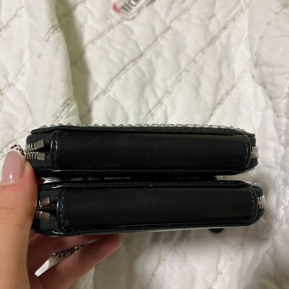 Prada Triangular Embellished Satin And Leather Mini-pouch - Picture 6 of 6